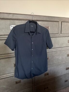 Theory Men's Short-Sleeve Button-Down Shirt - Dark Navy